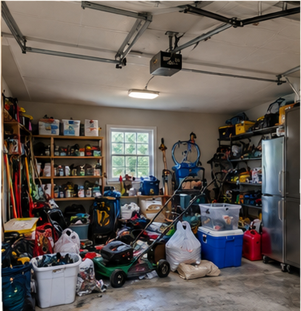 Messy garage before organization